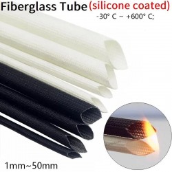Silicone Fiberglass Sleeving Cable Wire HIGH TEMP Insulating Tube Sheath 1-50mm