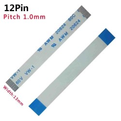 Pitch 1.0mm 12-Pin 80C 60V 20624 FFC/FPC Flexible Flat Cable L:50-3000mm W:13mm