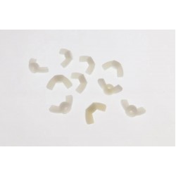 10 Pack 8-32 Nylon Wing Nuts - Off White(Natural Nylon Finish) WN-8-32N