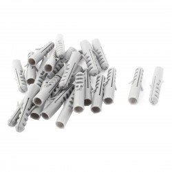 25 Pcs M10 x 50mm Plastic Anchors Lag Expand Expansion Nails Plugs Screws Clips